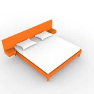 Bed with Floating Side Table