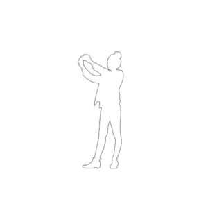 One Arm Raised Women Silhouette