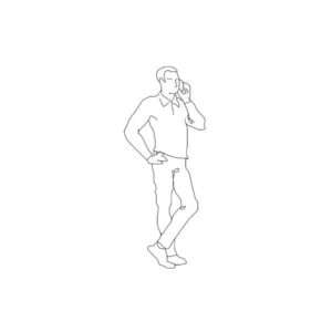 Standing Men with phone Silhouette