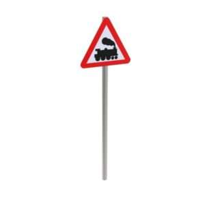 Train Level Crossing Sign Post Mounted
