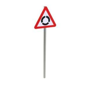 Roundabout Ahead Post Mounted Sign