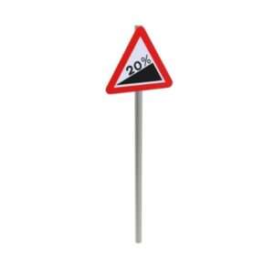 Steep Hill Upwards Ahead Post Mounted Sign