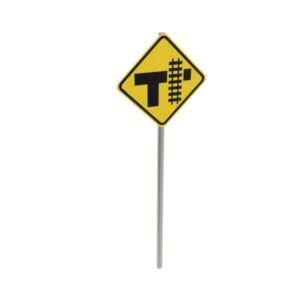 Highway-Light Rail Transit Grade Crossing Right Sign