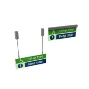 Ceiling Mounted Refuge Point Keep Clear Sign
