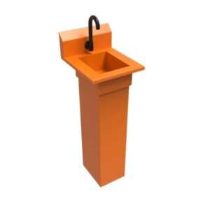 Hand Sink with Pedestal Base Foot Valve and Faucet