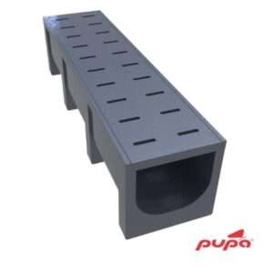 Drain Ditch with Cover 100x25x25 Dark Grey